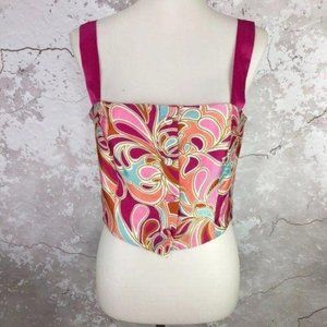 Zara Paisley Pink Sleeveless Crop Top Small NWT